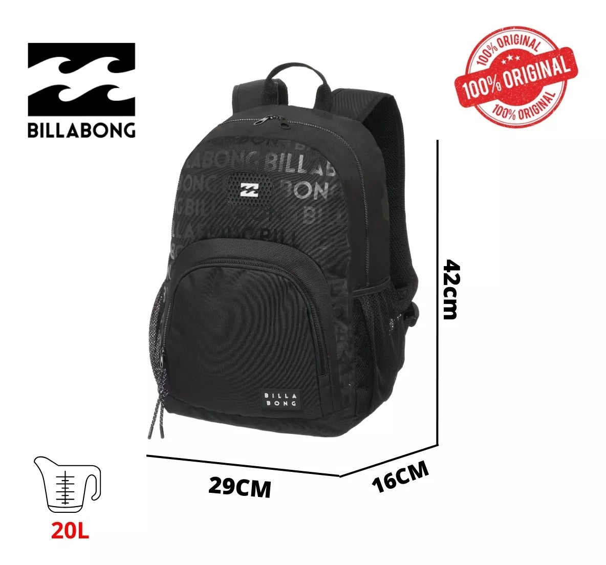 Mochila Billabong - Colors 20 Litros - Preto