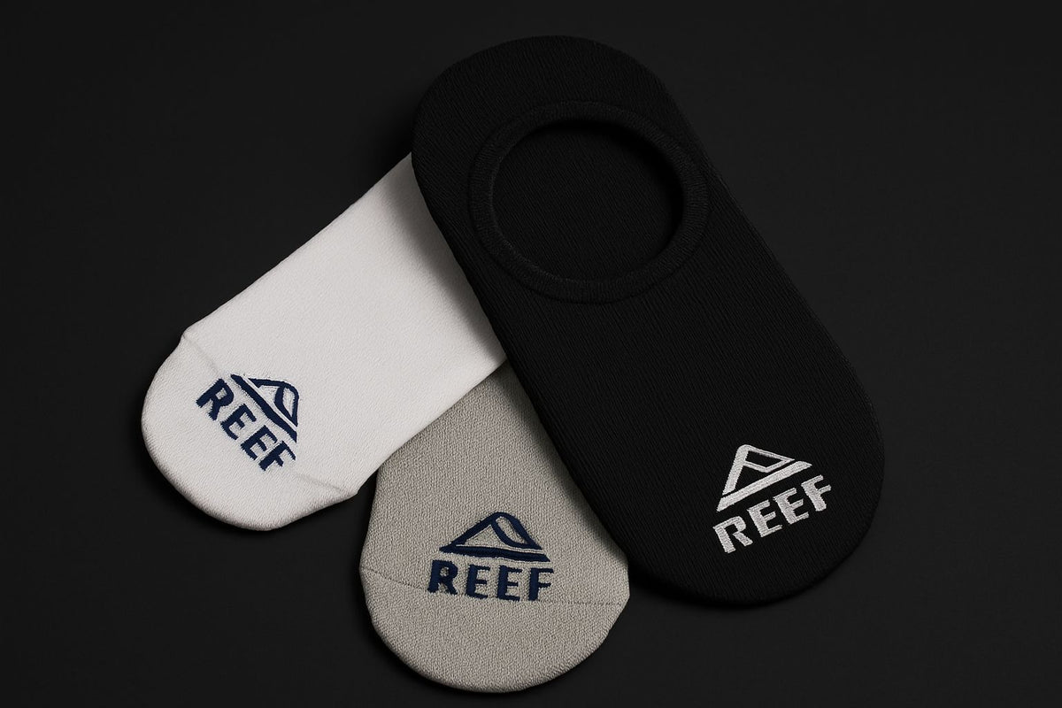 Kit C/3 Meias Reef - Sapatilha Cavada - Branco/Preto/Cinza