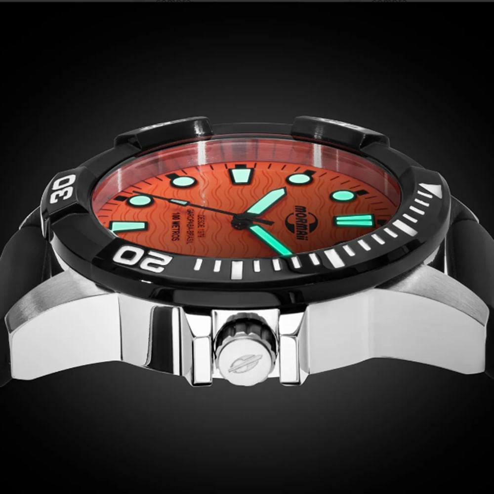 Relógio Mormaii Steel Basic Preto/Laranja - MO2317AK/2L