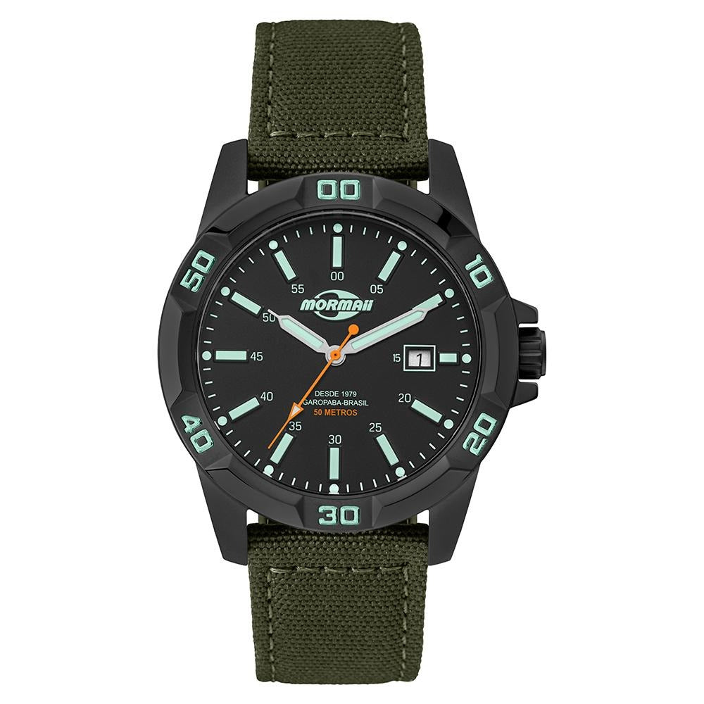 Relógio Mormaii Steel Basic Preto/Verde - MO2317AF/2P