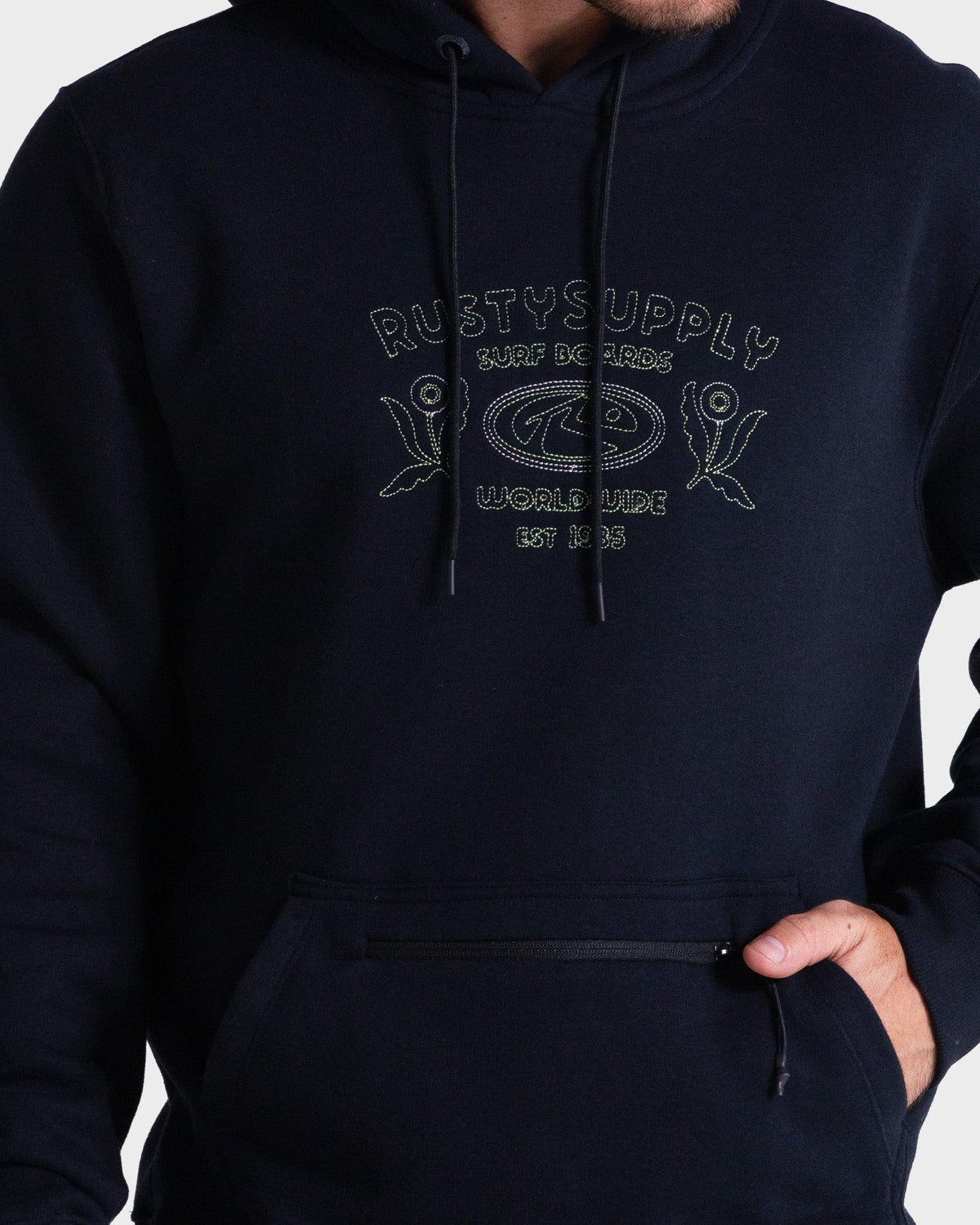 Casaco Moletom Canguru Rusty - Curlicue - Preto