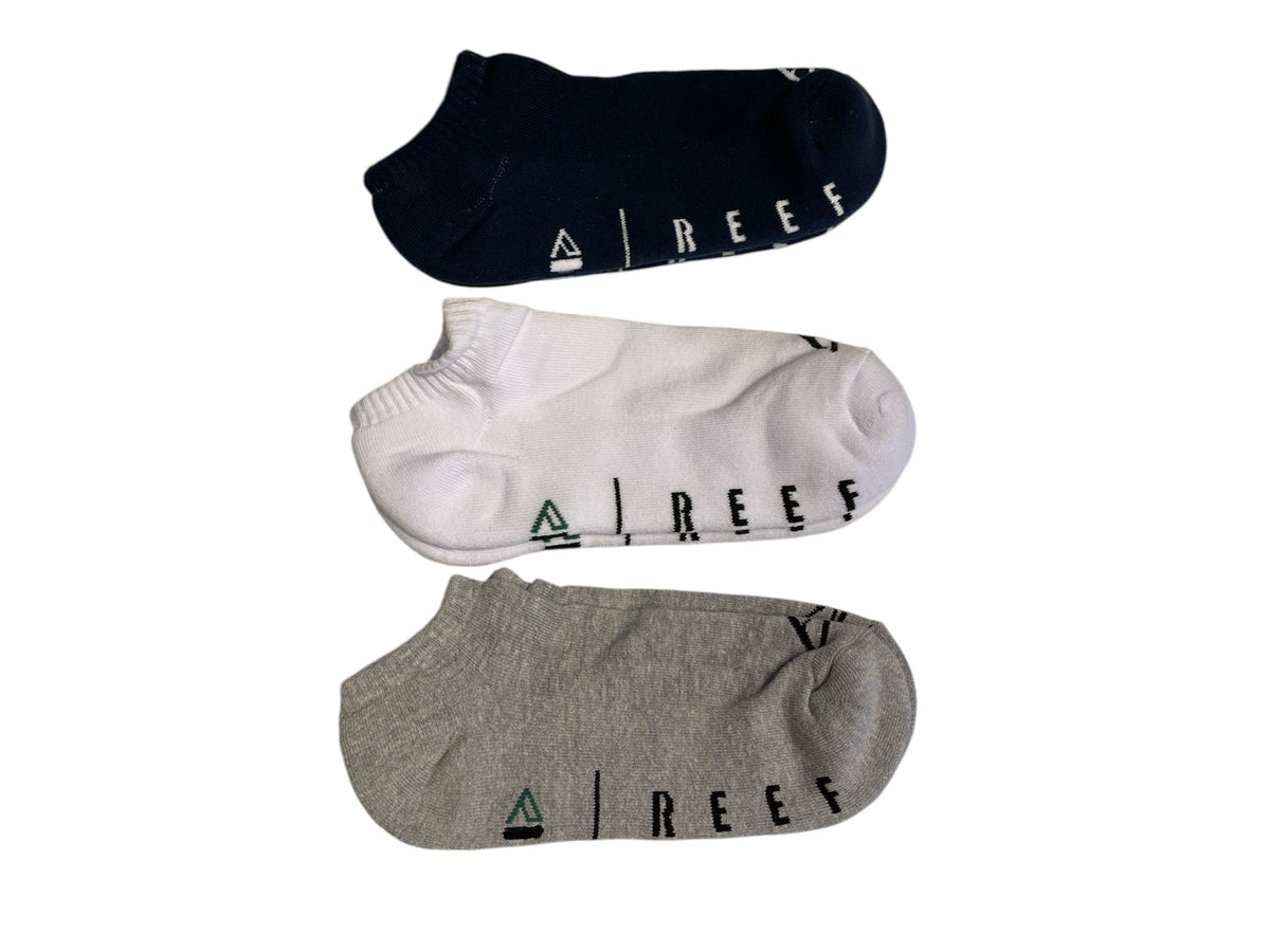 Kit C/3 Meias Reef - Atoalhada - Branco/Marinho/Cinza (Cano Baixo)