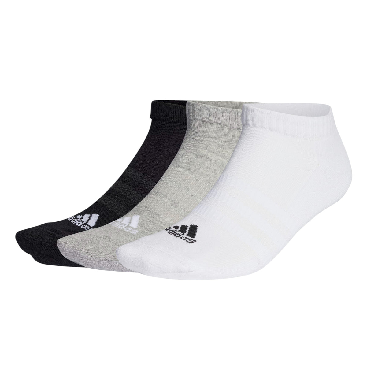 Meias Adidas - Atoalhada Cano Baixo - Cinza/Branca/Preta (3 Pares)