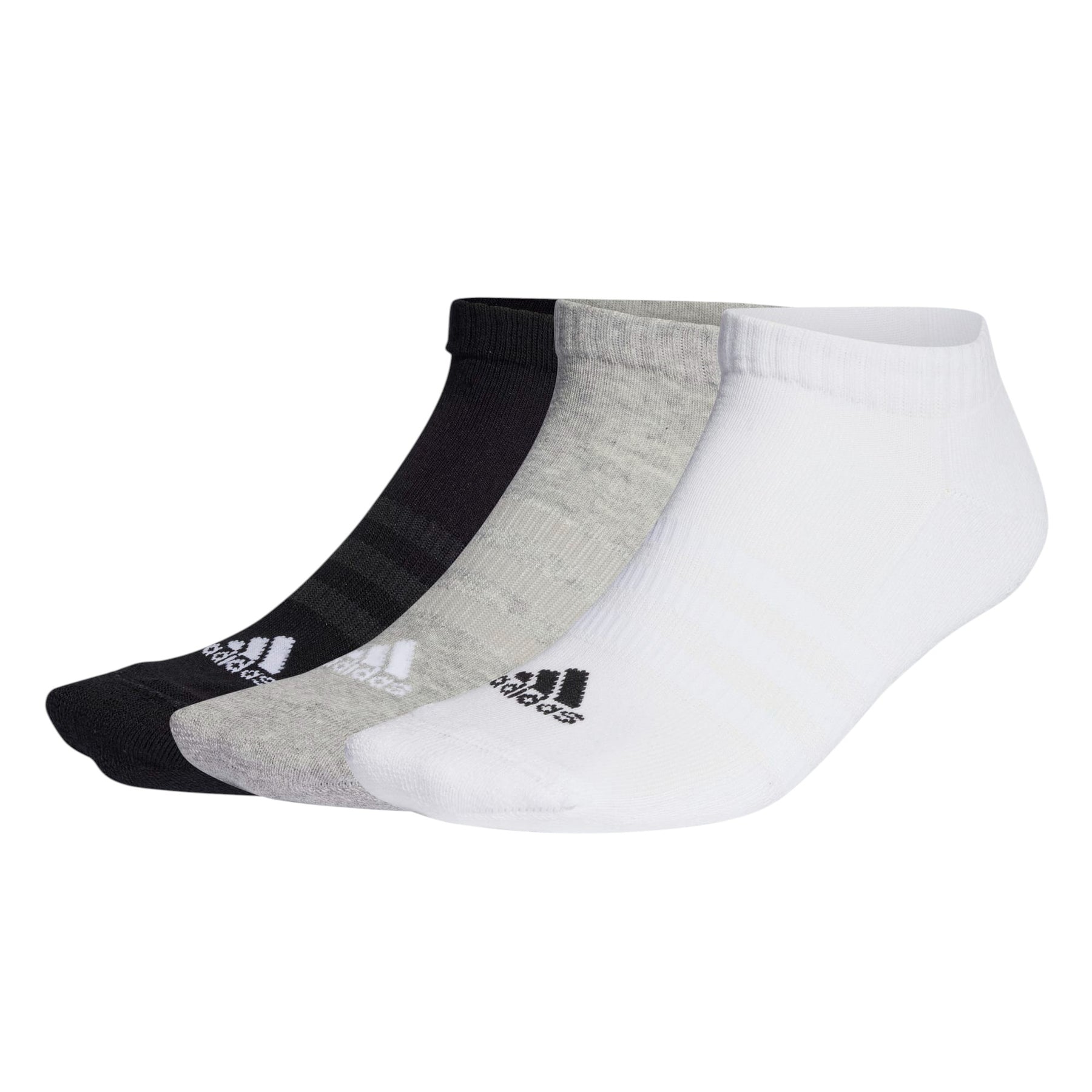 Meias Adidas - Atoalhada Cano Baixo - Cinza/Branca/Preta (3 Pares)