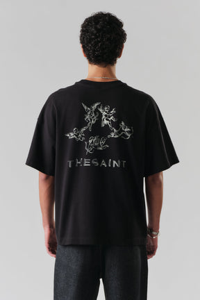 Camiseta The Saint - Wide Boxy Robot Angels - Black