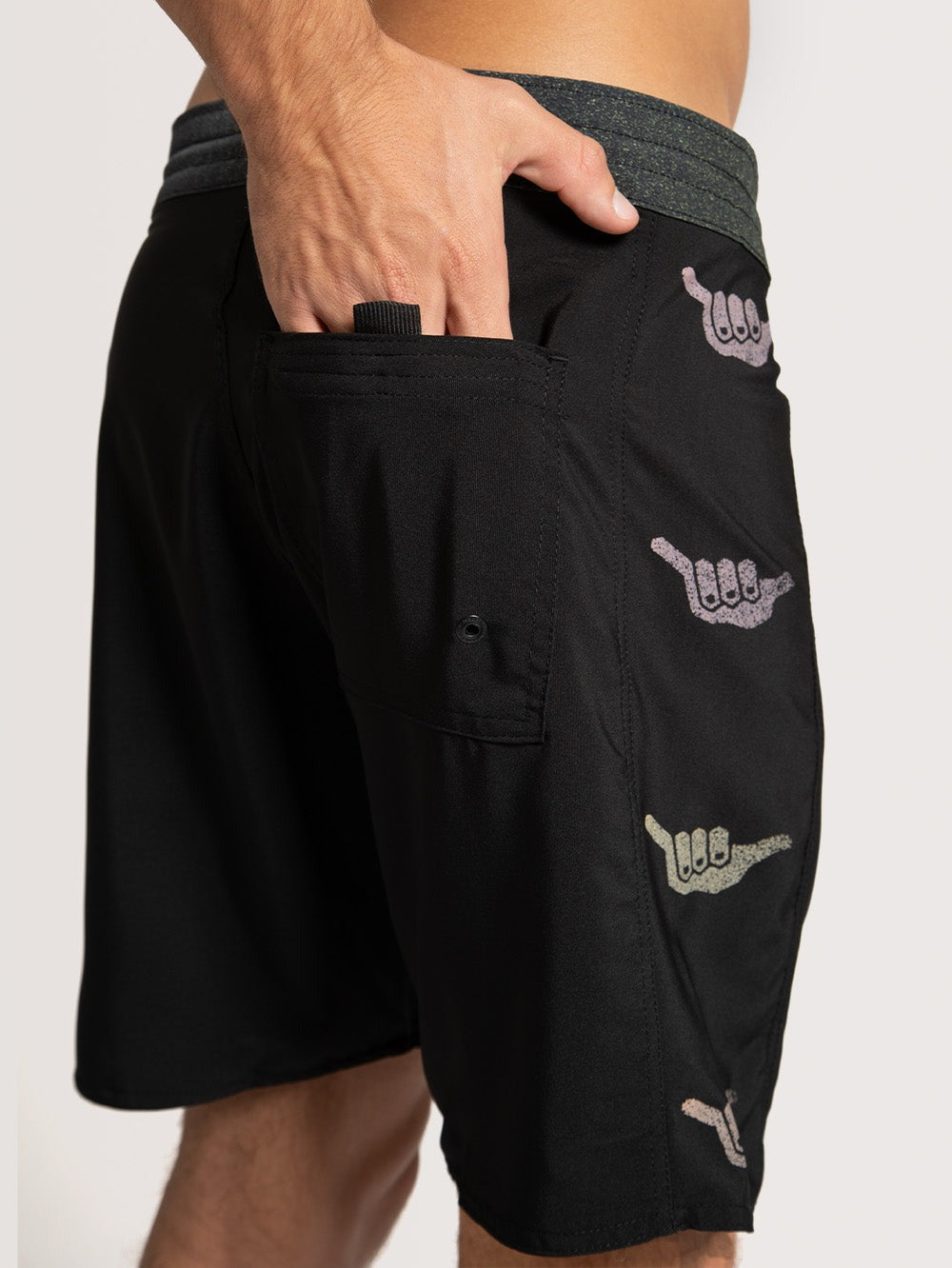 Boardshort Hang Loose - Shaka 18 - Preto