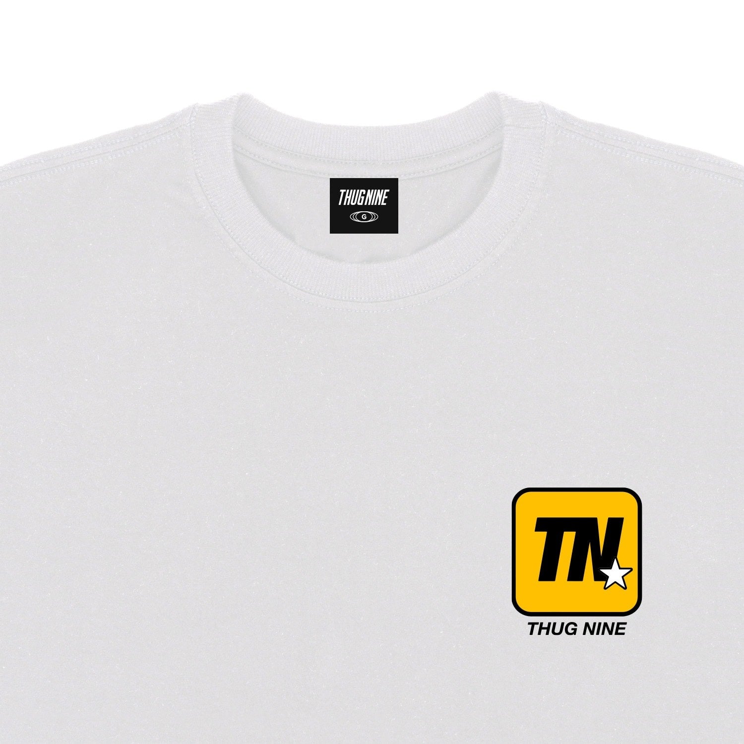 Camiseta Thug Nine - Sticker - Branco