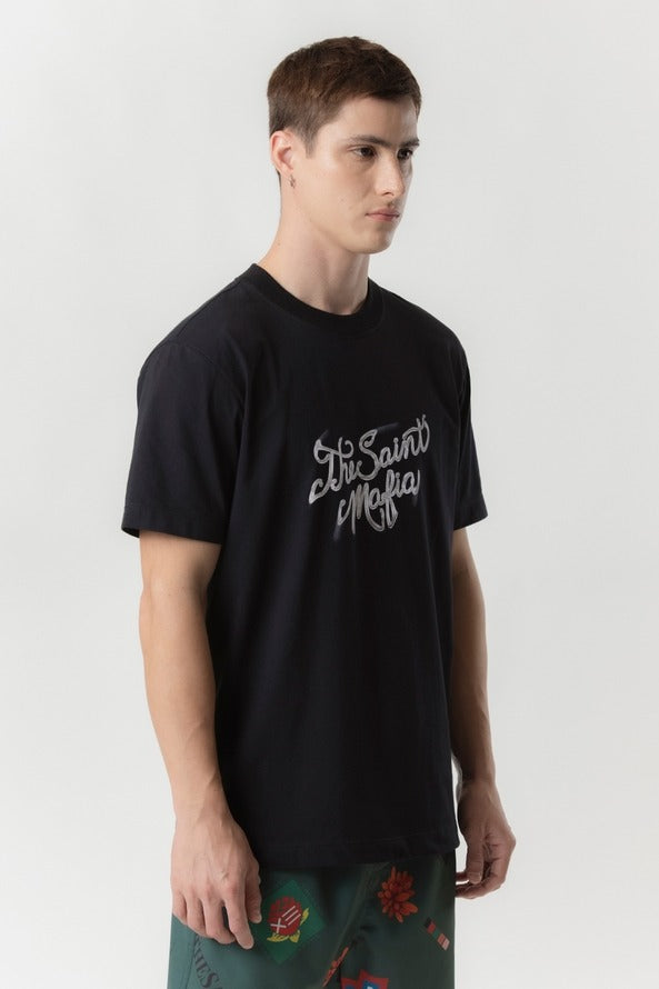 Camiseta The Saint - Handwriting - Black