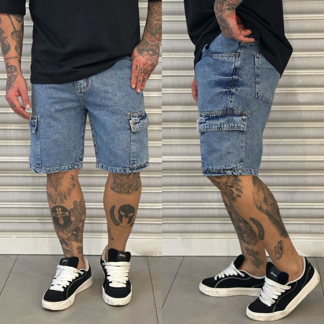 Bermuda DGN - Cargo - Jeans Escuro