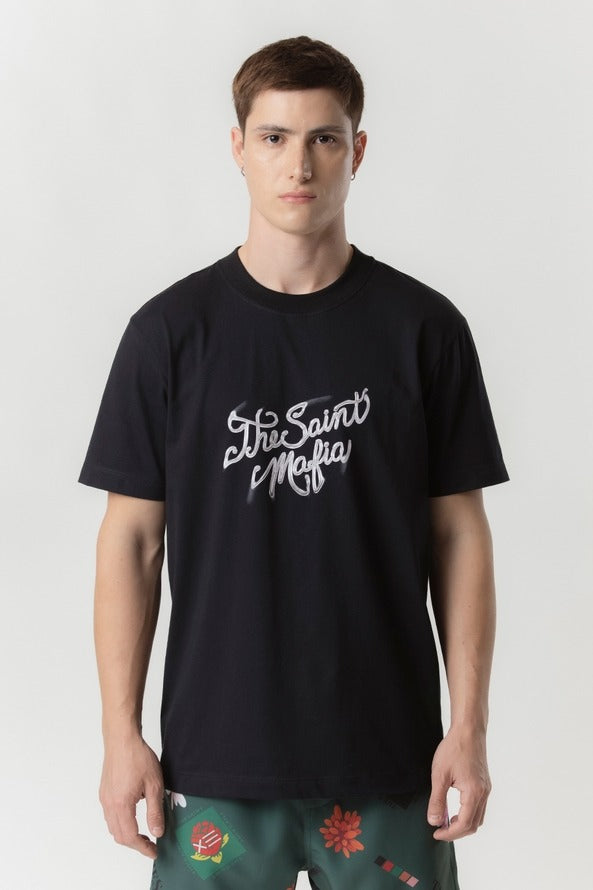 Camiseta The Saint - Handwriting - Black