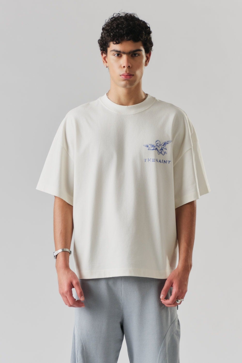 Camiseta The Saint - Wide Boxy Robot Angels -  Off White