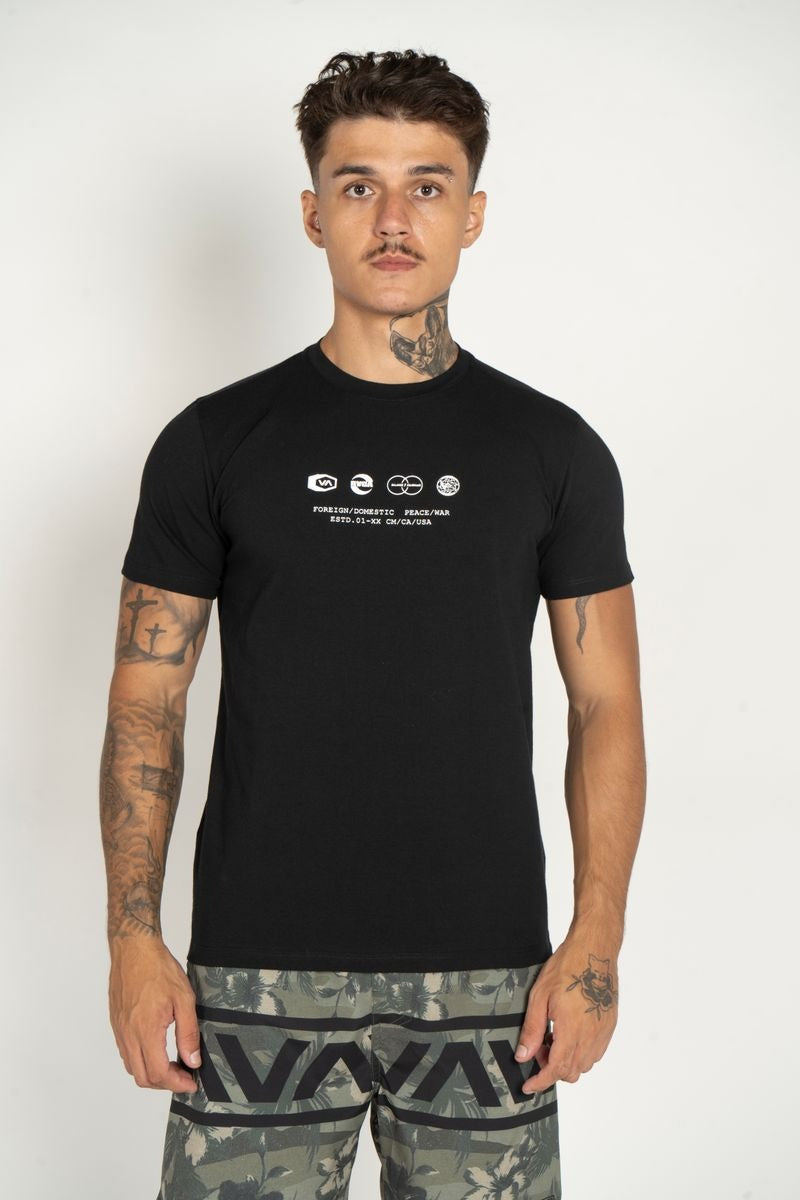 Camiseta RVCA - Symbol Stacks - Preto