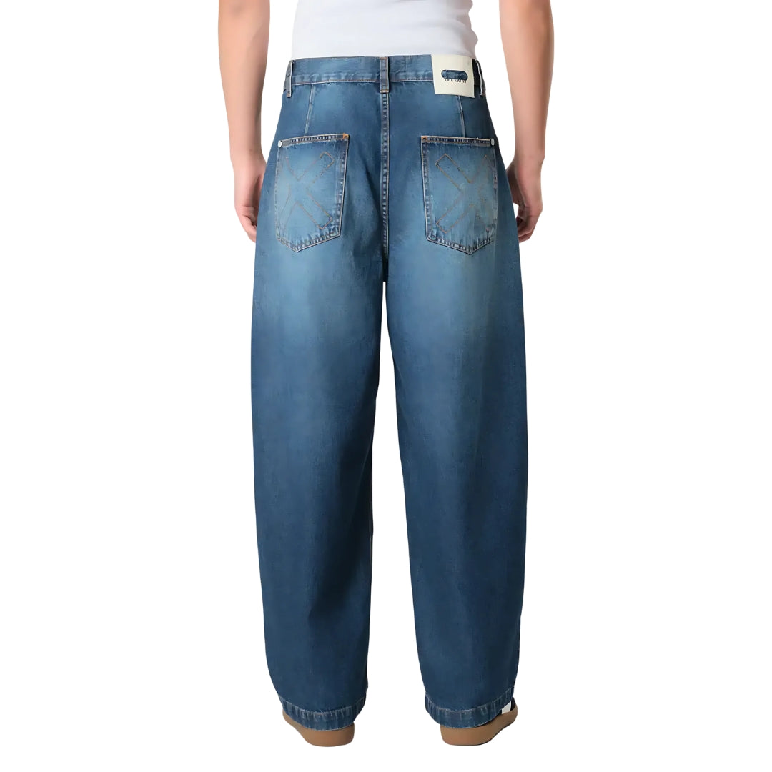 Calça The Saint - Straight Denim Lines - Blue