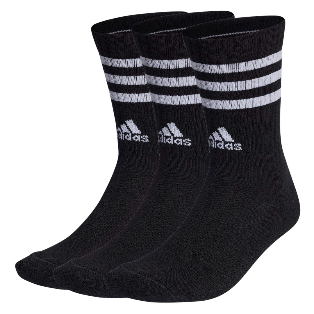 Meias Adidas - Listras Cano Alto - Black (3 Pares)