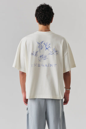 Camiseta The Saint - Wide Boxy Robot Angels -  Off White
