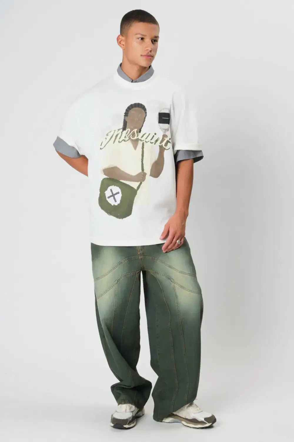 Camiseta The Saint - Oversized Reflexo - Off White