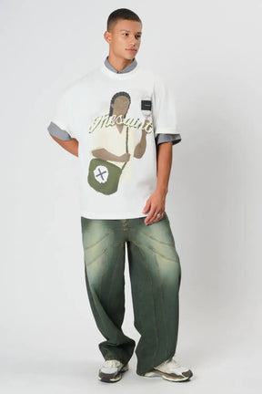 Camiseta The Saint - Oversized Reflexo - Off White