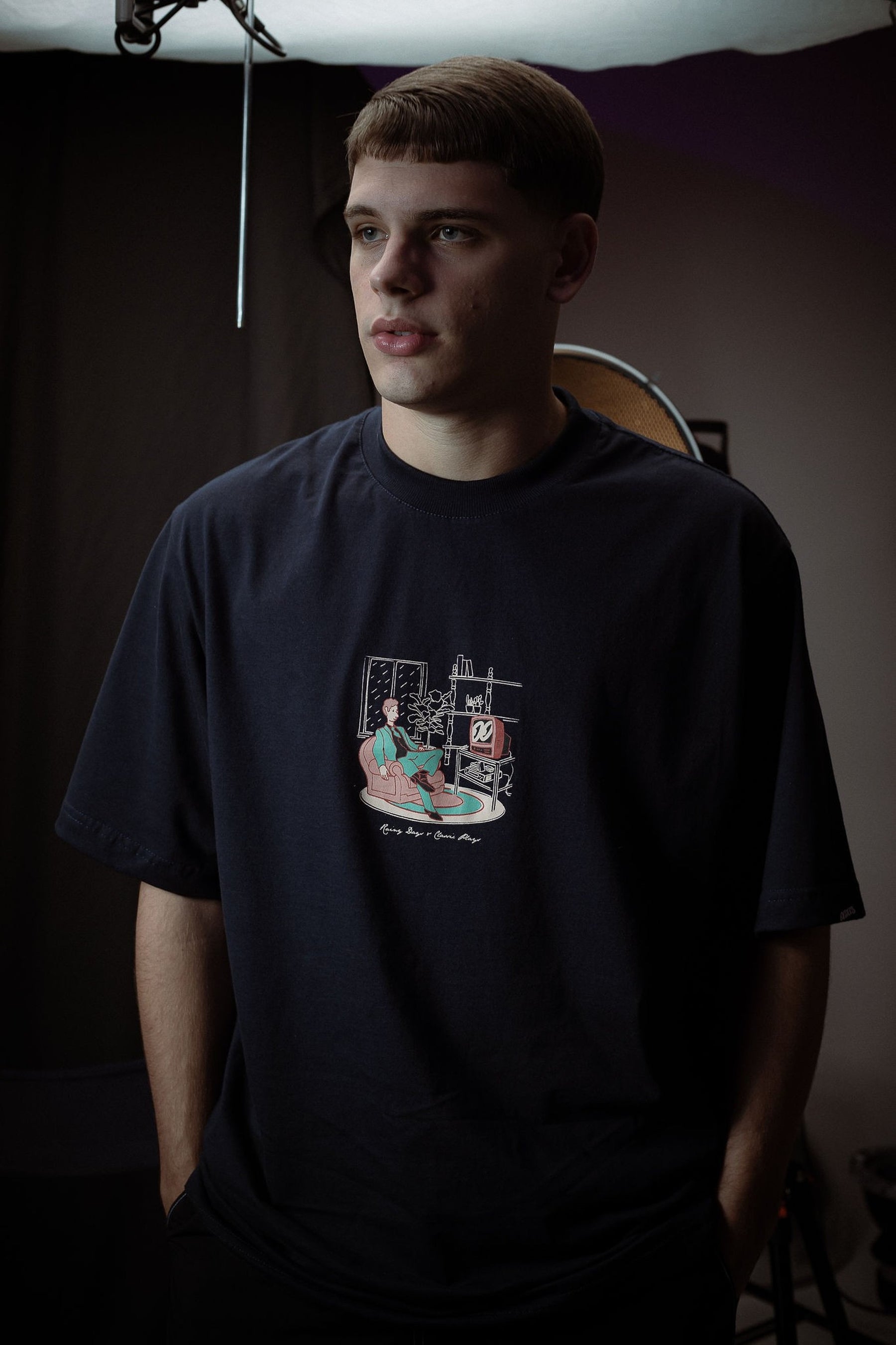 Camiseta Oodles - Rainy Days - Preto