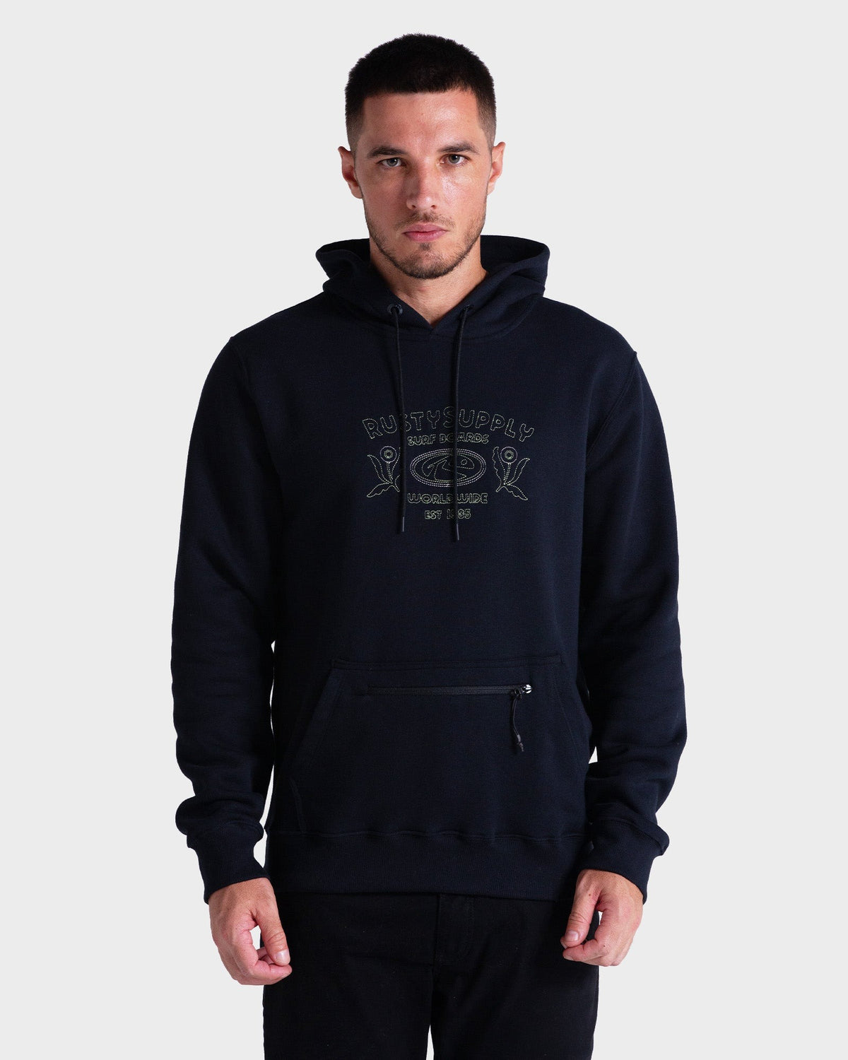 Casaco Moletom Canguru Rusty - Curlicue - Preto